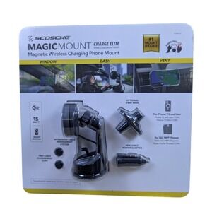 Scosche Charge Elite Wireless Magnetic Charging Phone Magic Mount‎ NIB